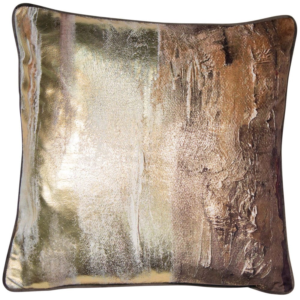 Atmacha Home And Living Cushion 45X45 cm / Gold Gold Abstract Print Cushion 45 X 45
