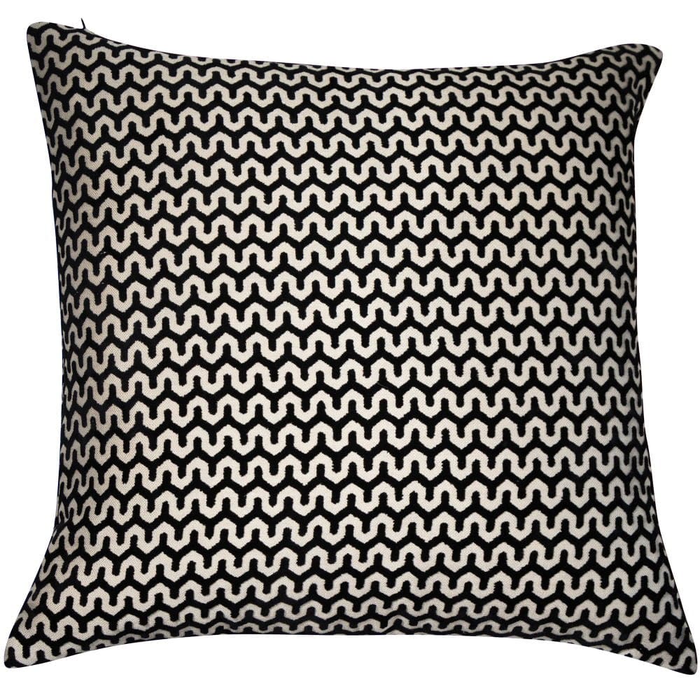 Atmacha Home And Living Cushion 56x56 cm / Black Cut Velvet Wave Black Cushion 56 X 56