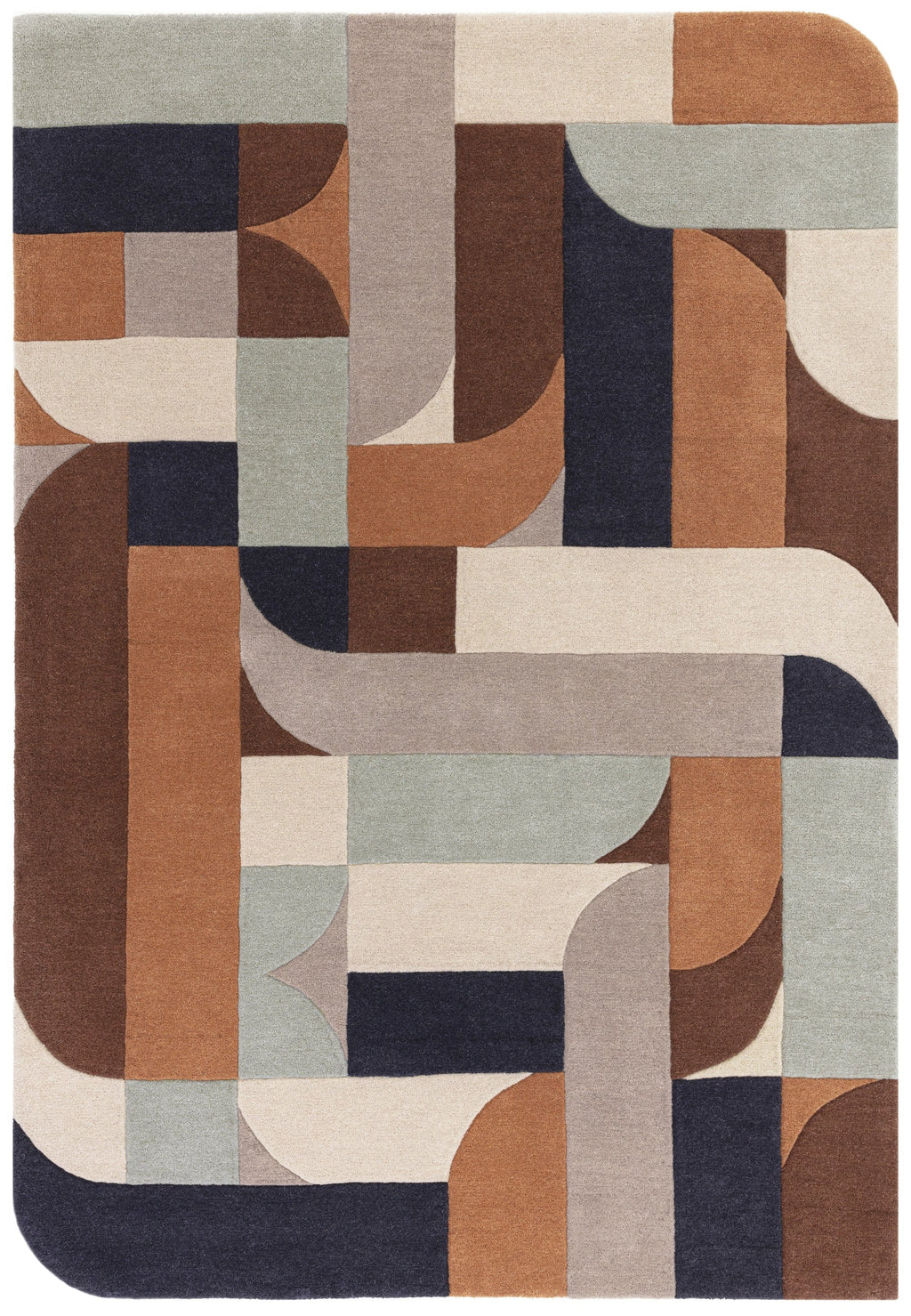 Atmacha Home And Living Rug Matrix Klotski Terracotta Rug MAX88