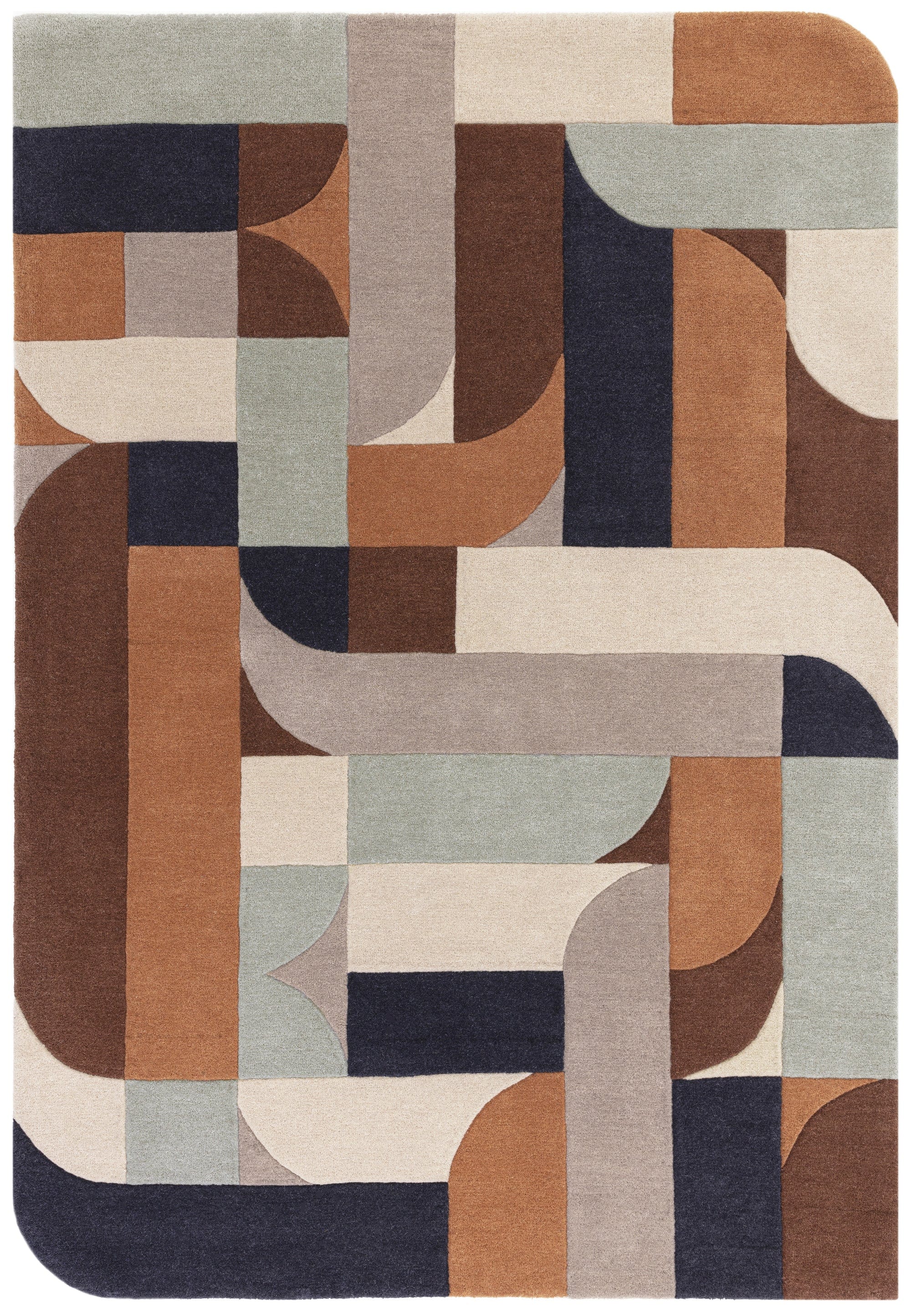 Atmacha Home And Living Rug Matrix Klotski Terracotta Rug MAX88
