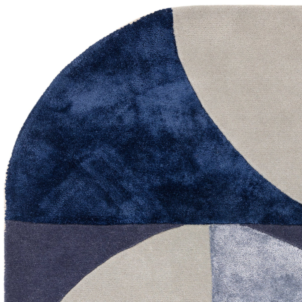 Atmacha Home And Living Rug Matrix Oval Indigo Rug MAX74