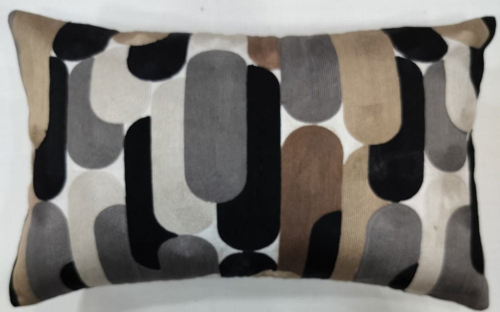 Atmacha Home & Living Cushion 30x50 cm / Grey ART DECO EMB BLACK AND GREY ON TAUPE 30 X 50 Grey / 30x50 cm