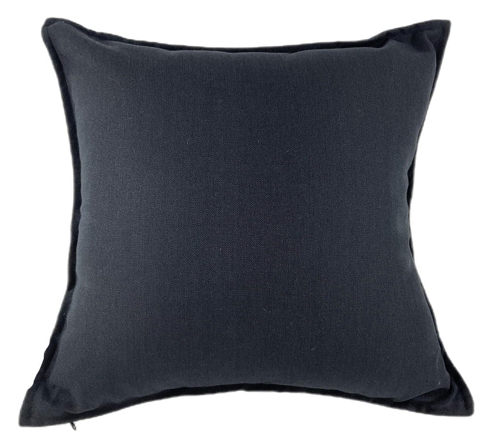 Atmacha Home & Living Cushion 50x50 cm / Black POLY LINEN MIX WITH FLANGE BLACK / 50x50 cm