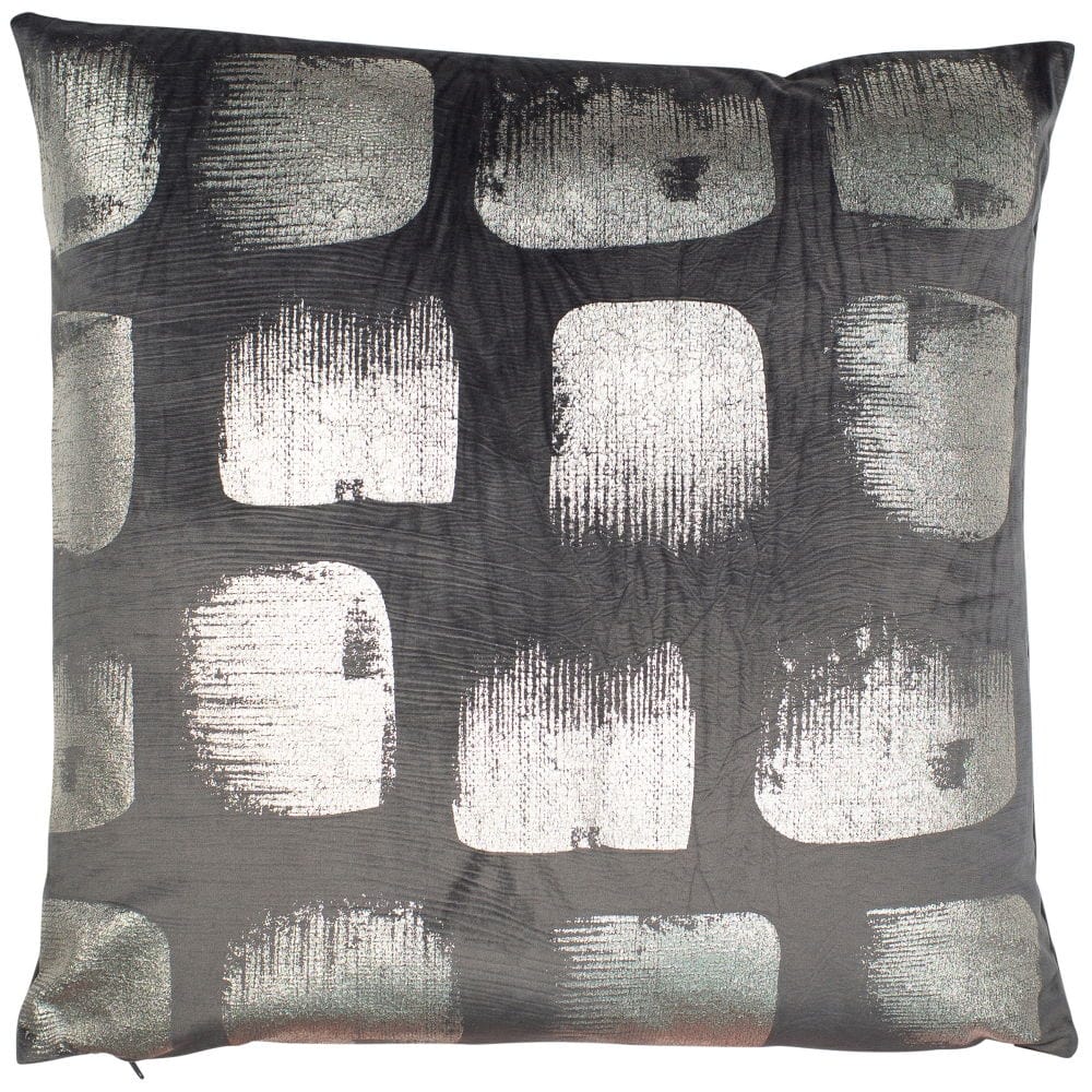 Atmacha Home & Living Cushion 50x50 cm / Grey ABSTRACT SQUARES ON GREY VELVET Grey / 50x50 cm