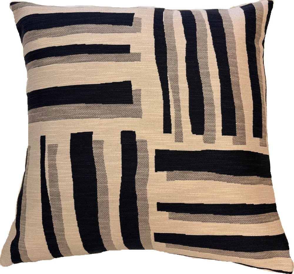 Atmacha Home & Living Cushion 50x50 cm / Tan CHEQUERED LINES NAVY NAT Tan / 50x50 cm