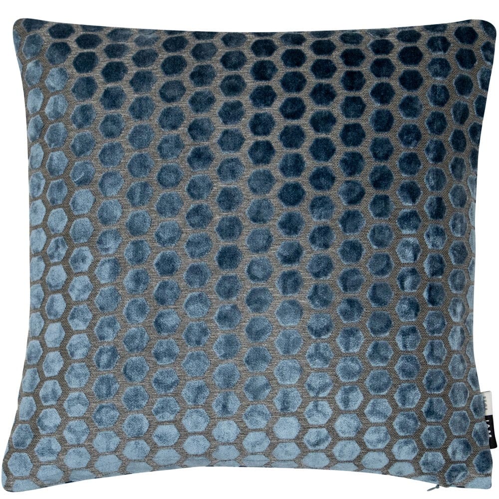 Atmacha Home & Living Cushion 56x56 cm / Blue LARGE HEX CUT VEVLET BLUE / 56x56 cm