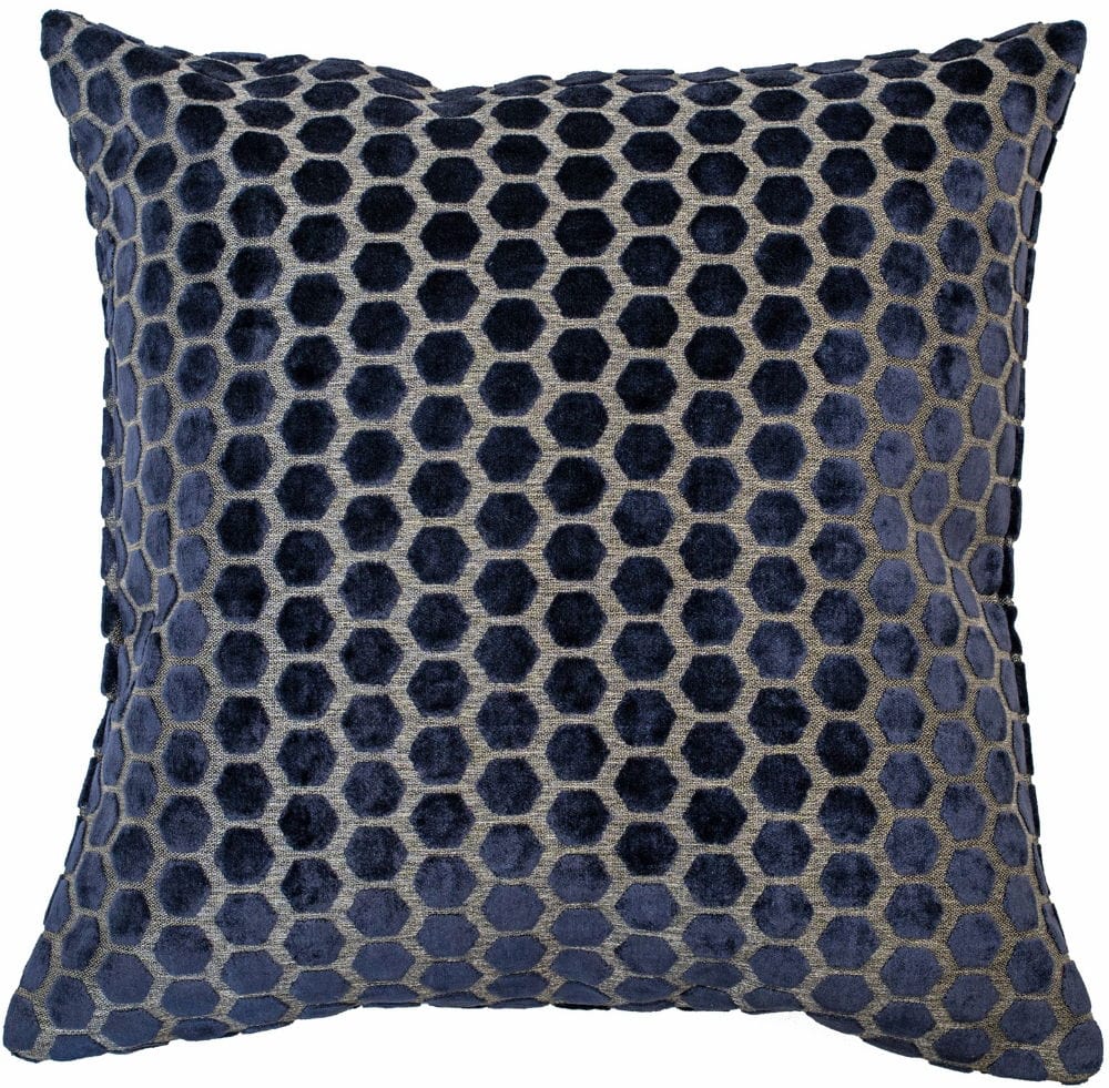 Atmacha Home & Living Cushion 56x56 cm / Navy LARGE HEX CUT  VELVET NAVY / 56x56 cm