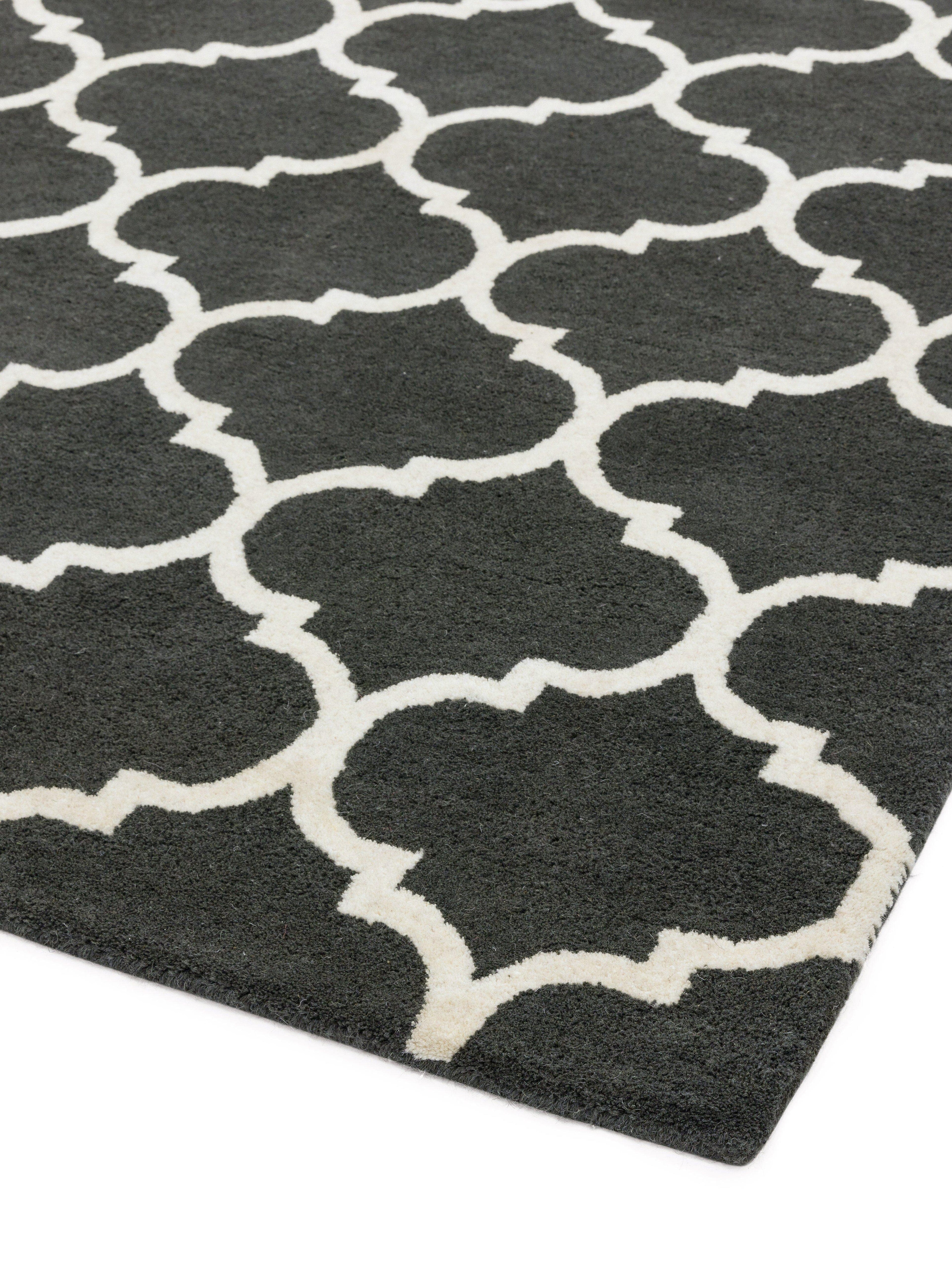 Herhits.com -  Rug 080x150 Albany Ogee Charcoal Modern Rug