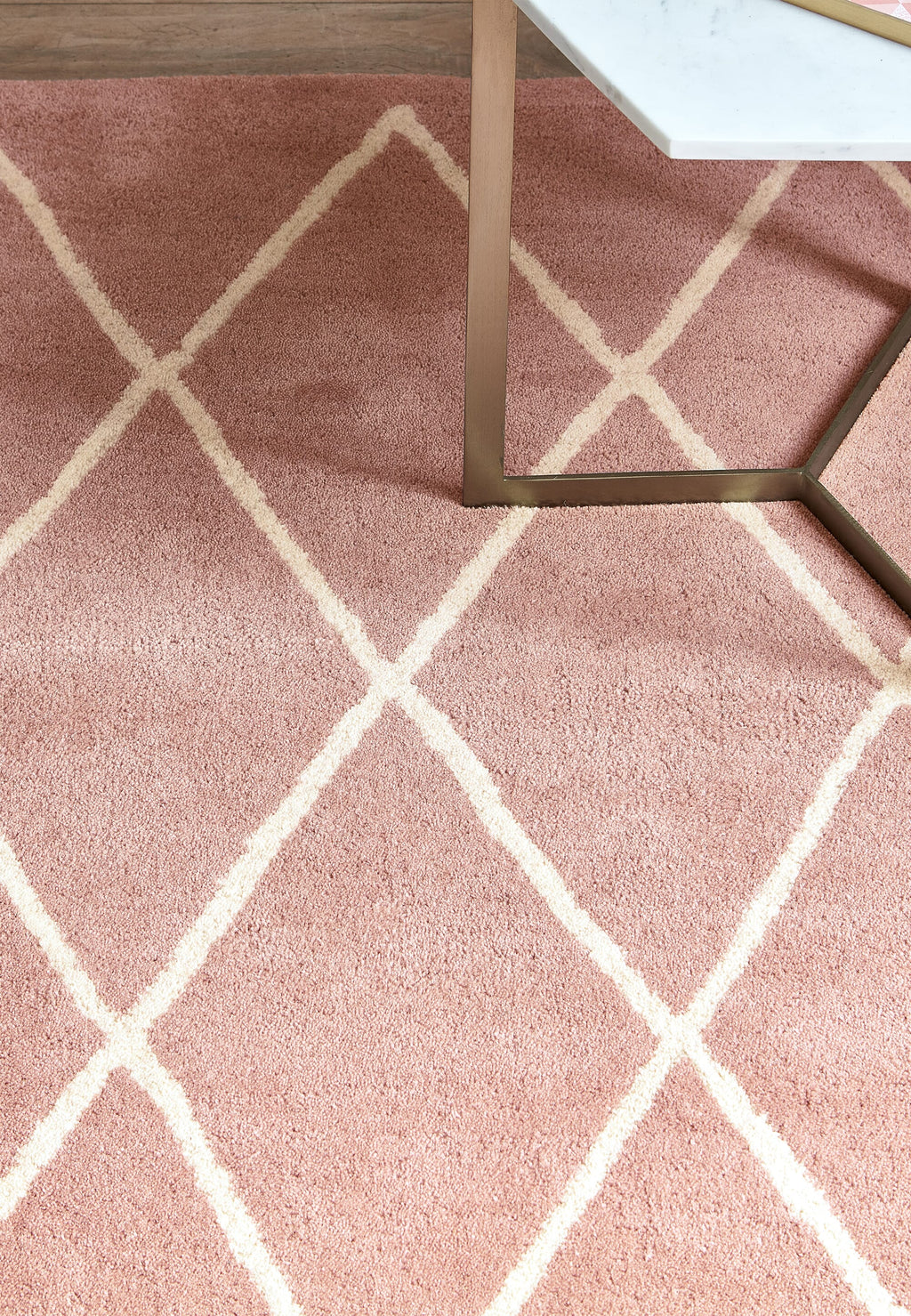 Herhits.com -  Rug Albany Diamond Pink Modern Rug