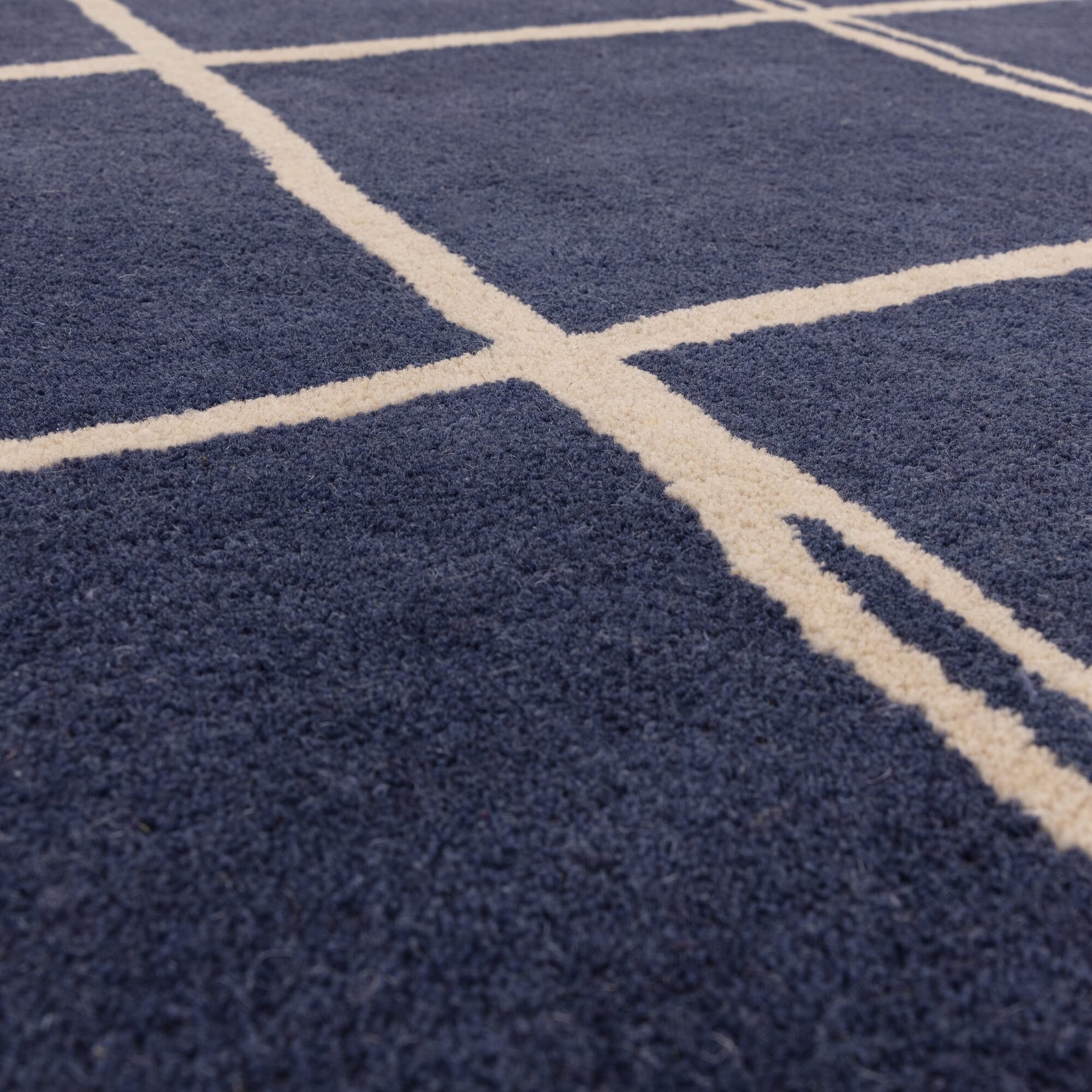 Herhits.com -  Rug Albany Grid Marine Rug Modern Rug