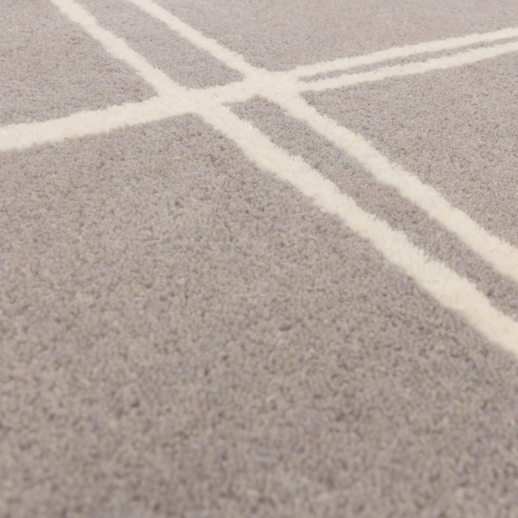 Herhits.com -  Rug Albany Grid Silver Rug Modern Rug