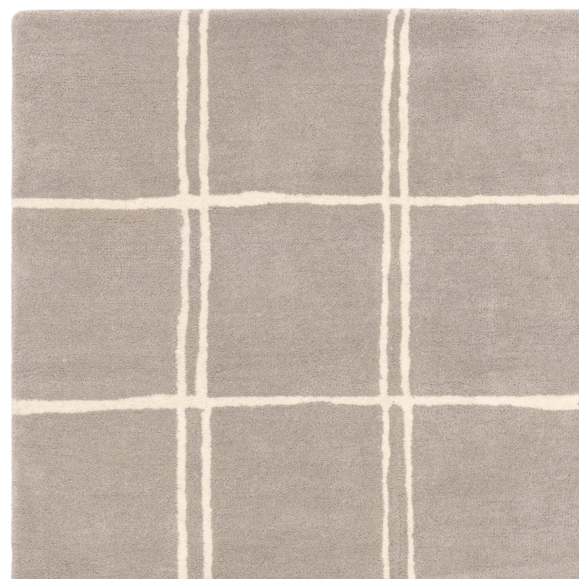 Herhits.com -  Rug Albany Grid Silver Rug Modern Rug