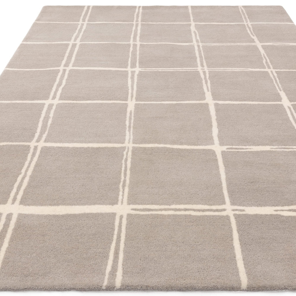 Herhits.com -  Rug Albany Grid Silver Rug Modern Rug