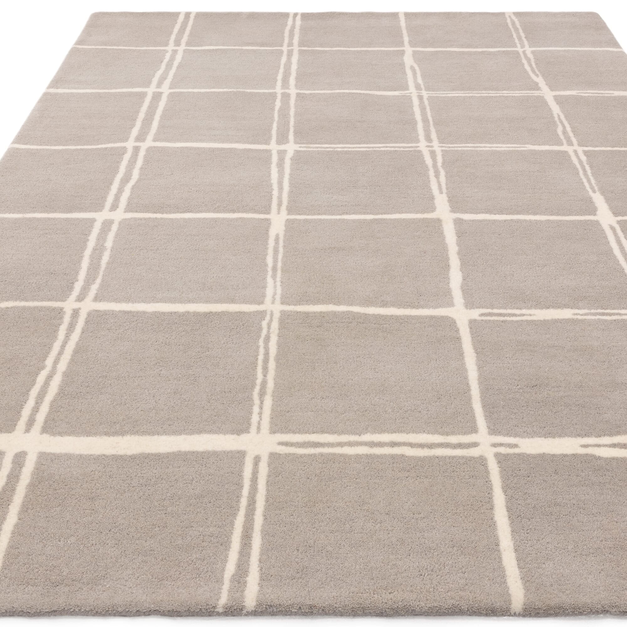 Herhits.com -  Rug Albany Grid Silver Rug Modern Rug