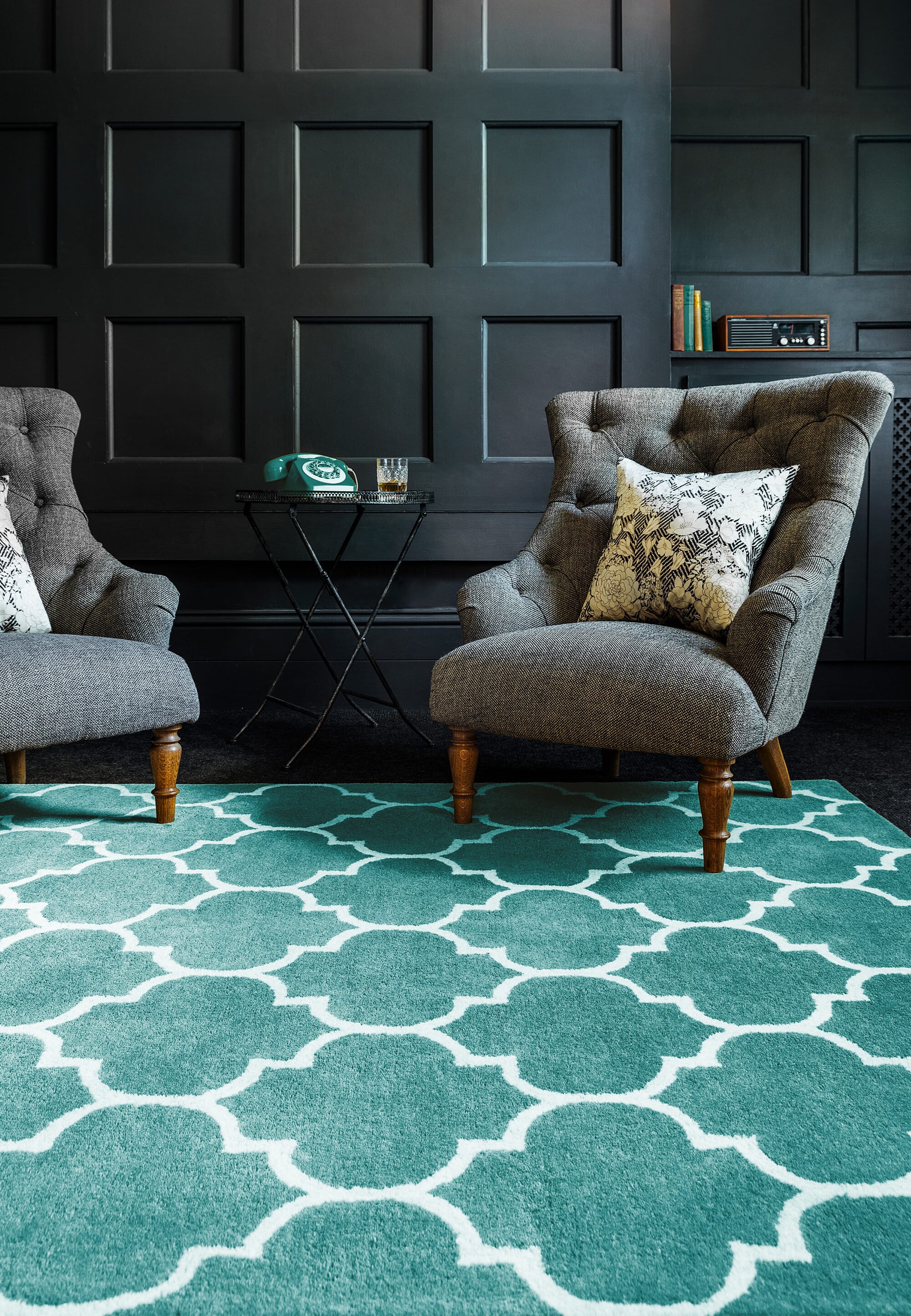 Herhits.com -  Rug Albany Ogee Duck Egg Modern Rug