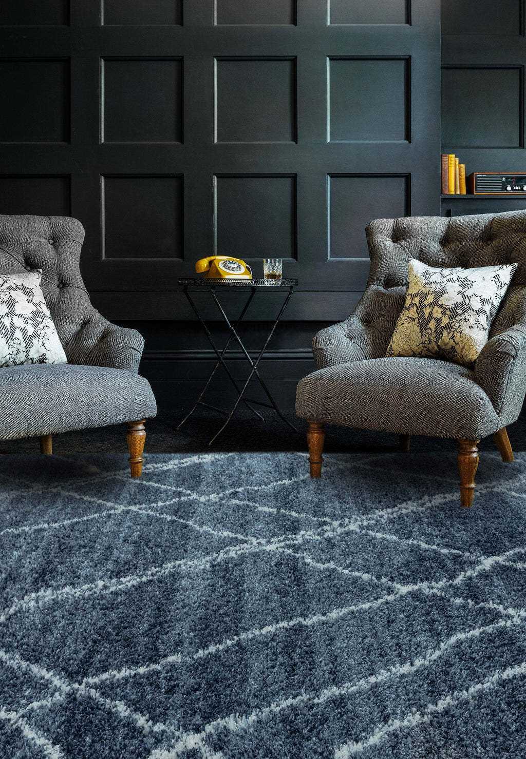 Herhits.com -  Rug Alto AL01 Blue & Cream Boho Rug