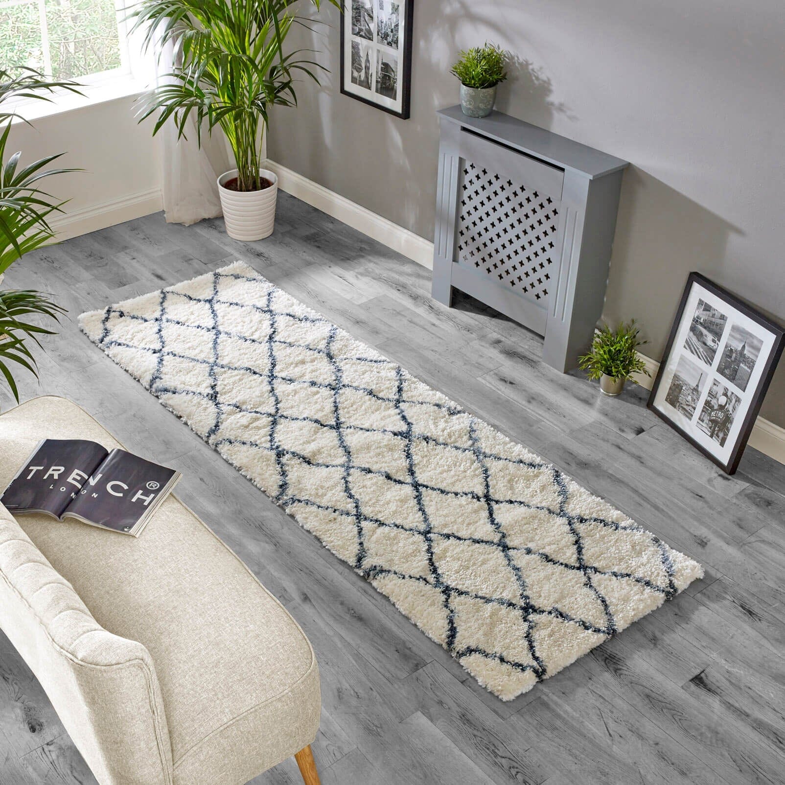 Herhits.com -  Rug Alto AL03 Cream & Blue Boho Rug
