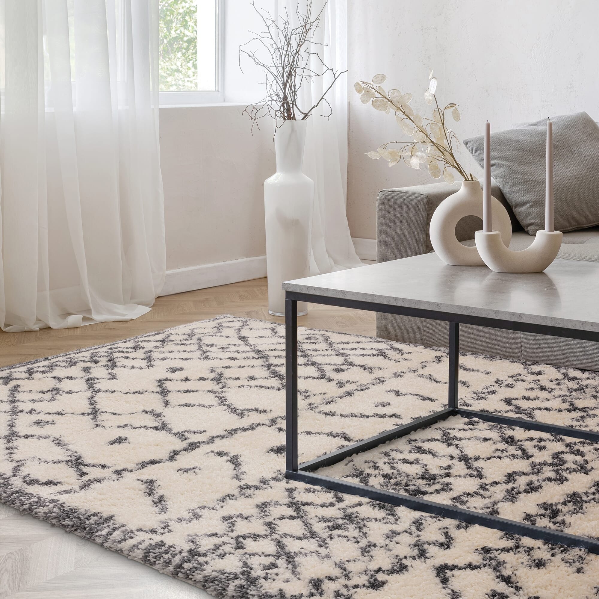 Herhits.com -  Rug Alto AL04 Cream & Grey Boho Rug