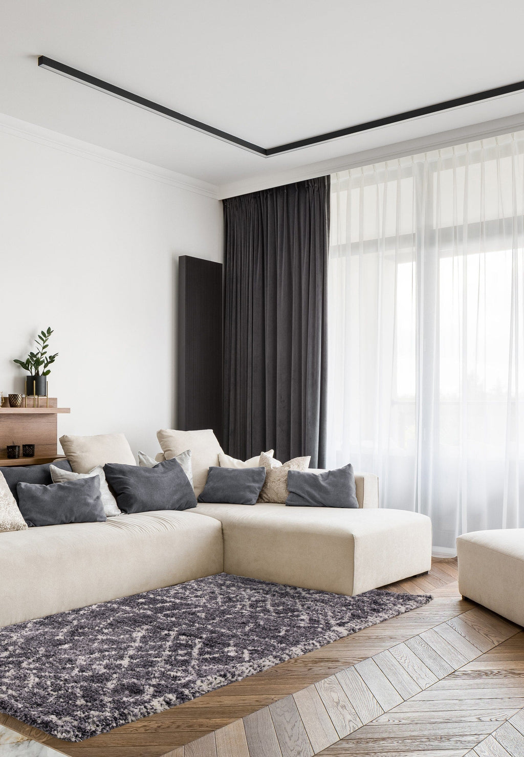 Herhits.com -  Rug Alto AL05 Grey & Cream Boho Rug