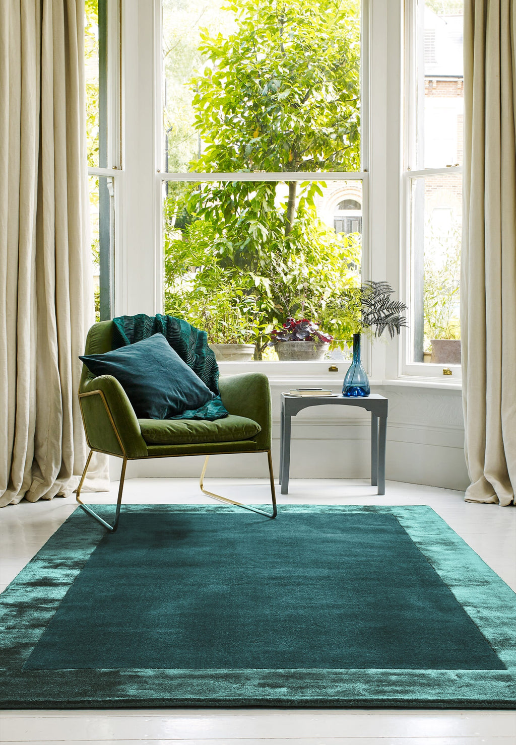 Herhits.com -  Rug Ascot Aqua Blue Plain Rug