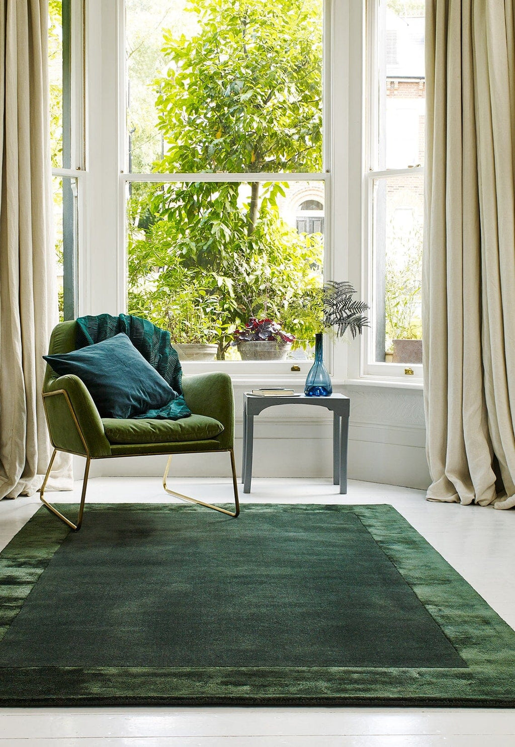 Herhits.com -  Rug Ascot Green Plain Rug