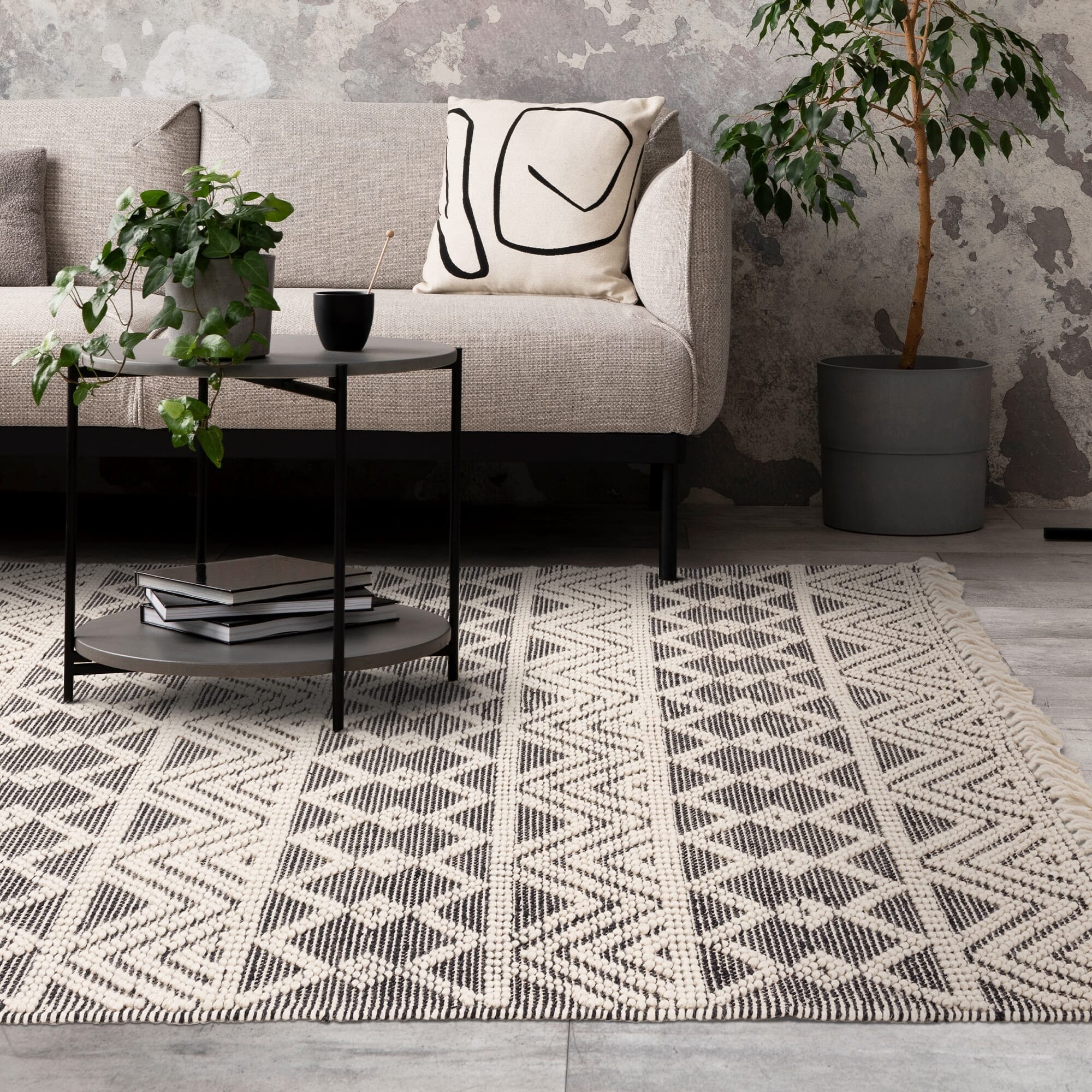 Herhits.com -  Rug Asra Black Boho Rug