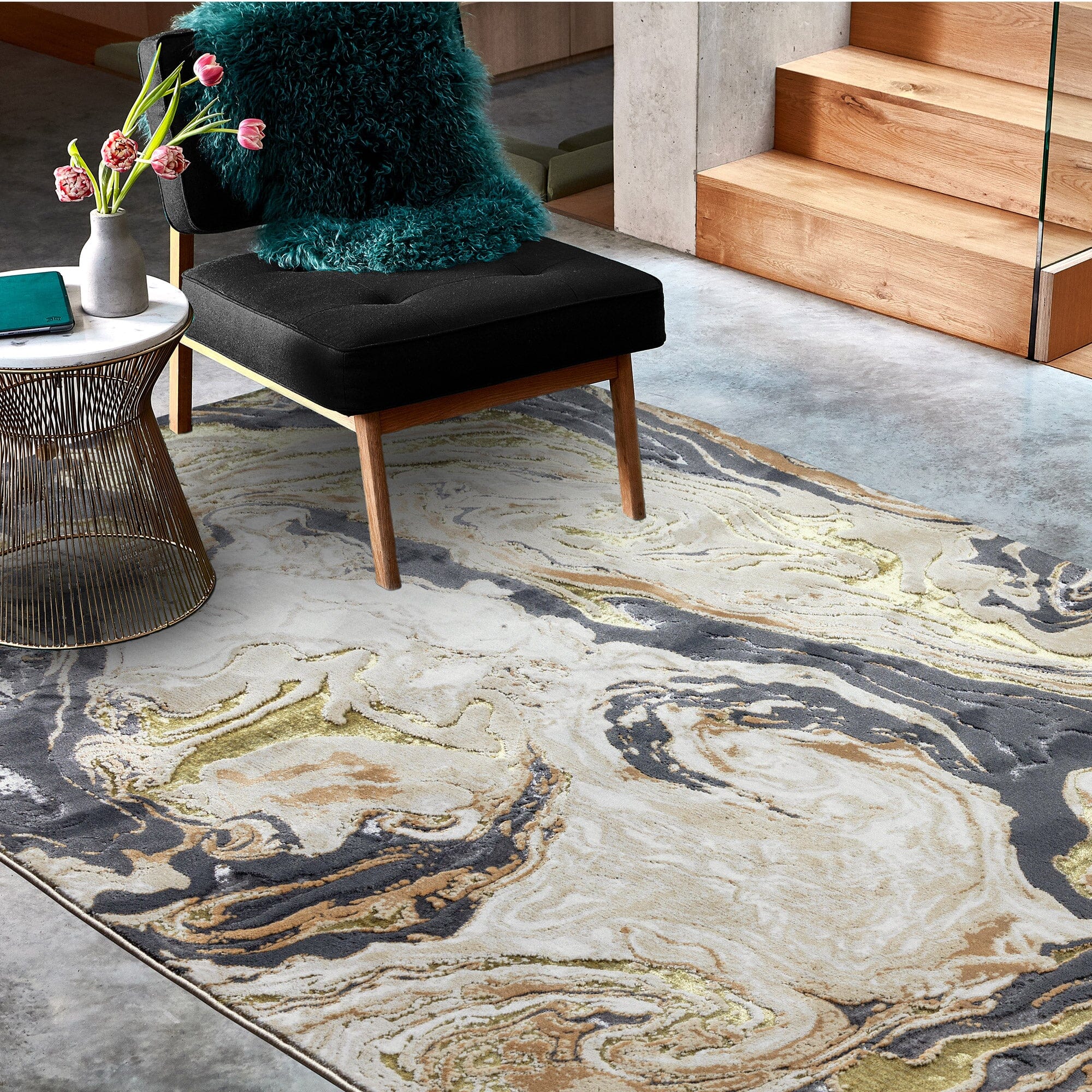 Herhits.com -  Rug Aurora AU08 Marble Abstract Rug