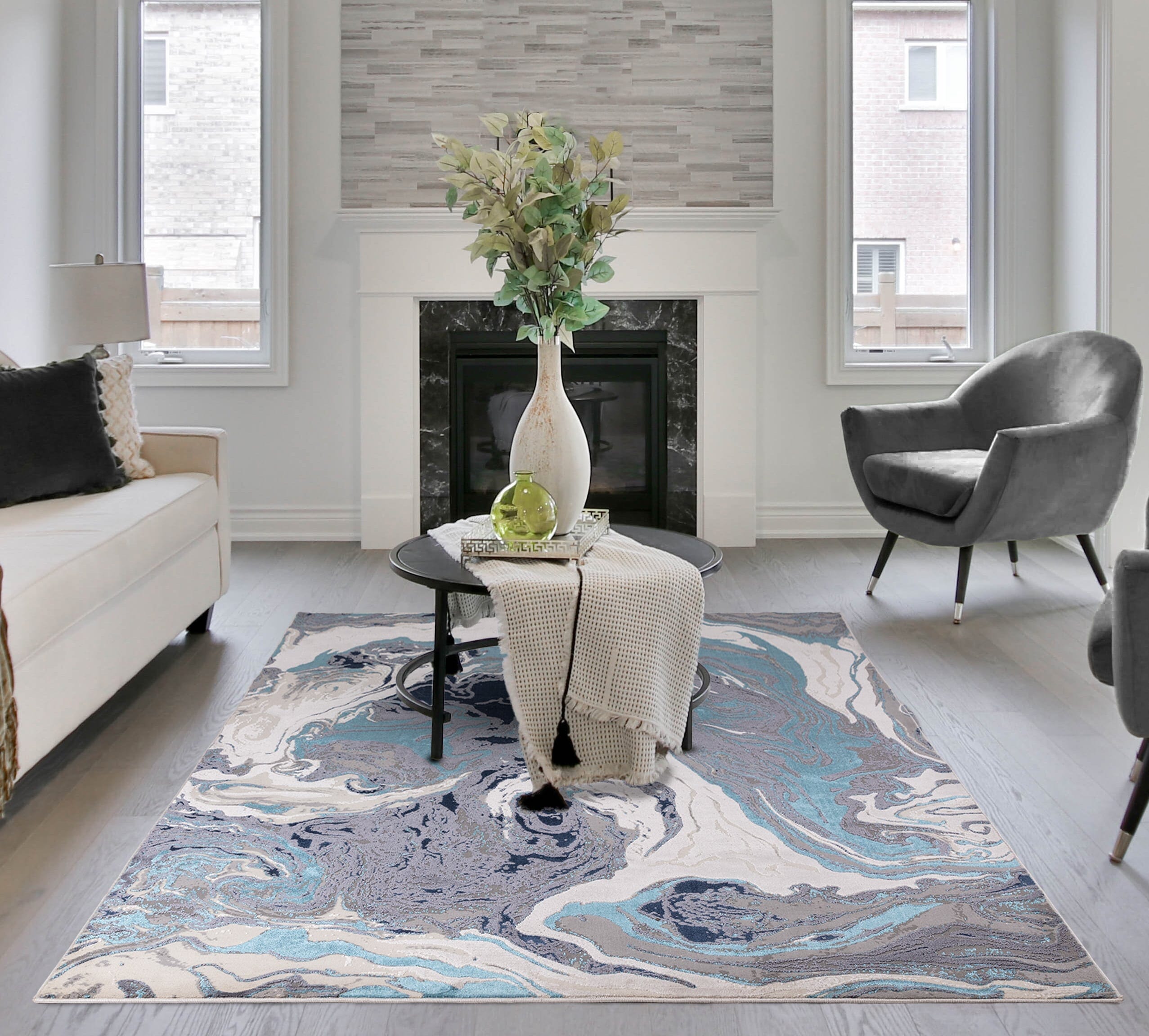 Herhits.com -  Rug Aurora Ocean Rug AU18 Abstract Rug