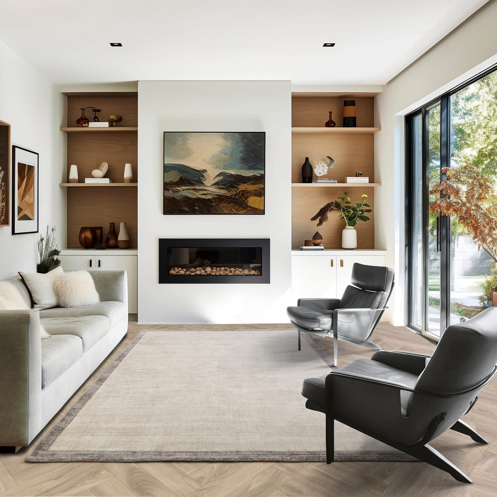 Herhits.com -  Rug Blade Border Putty/Silver 07 Plain Rug