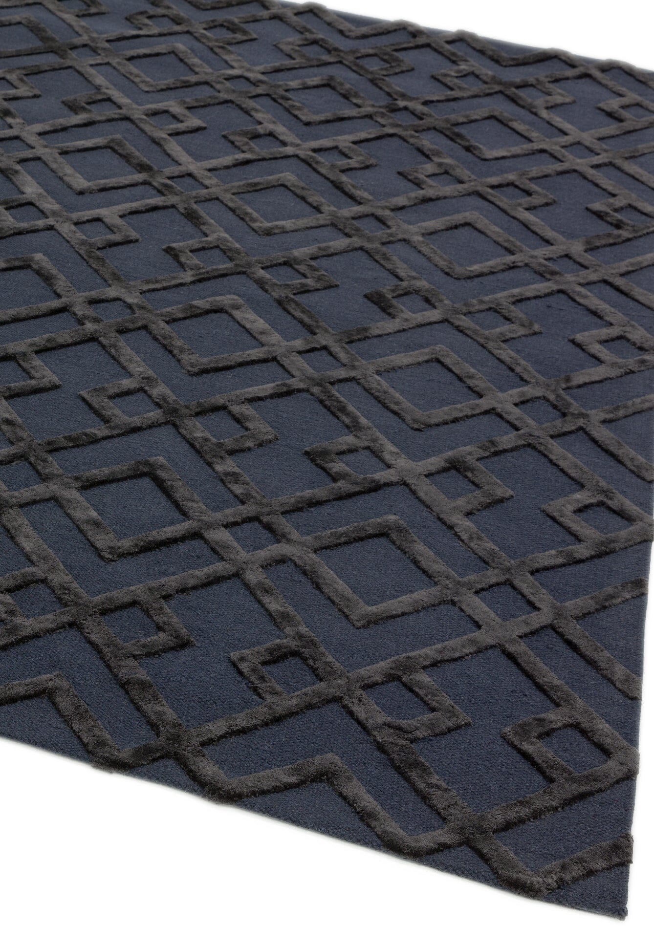 Herhits.com -  Rug Dixon Black Trellis Modern Rug