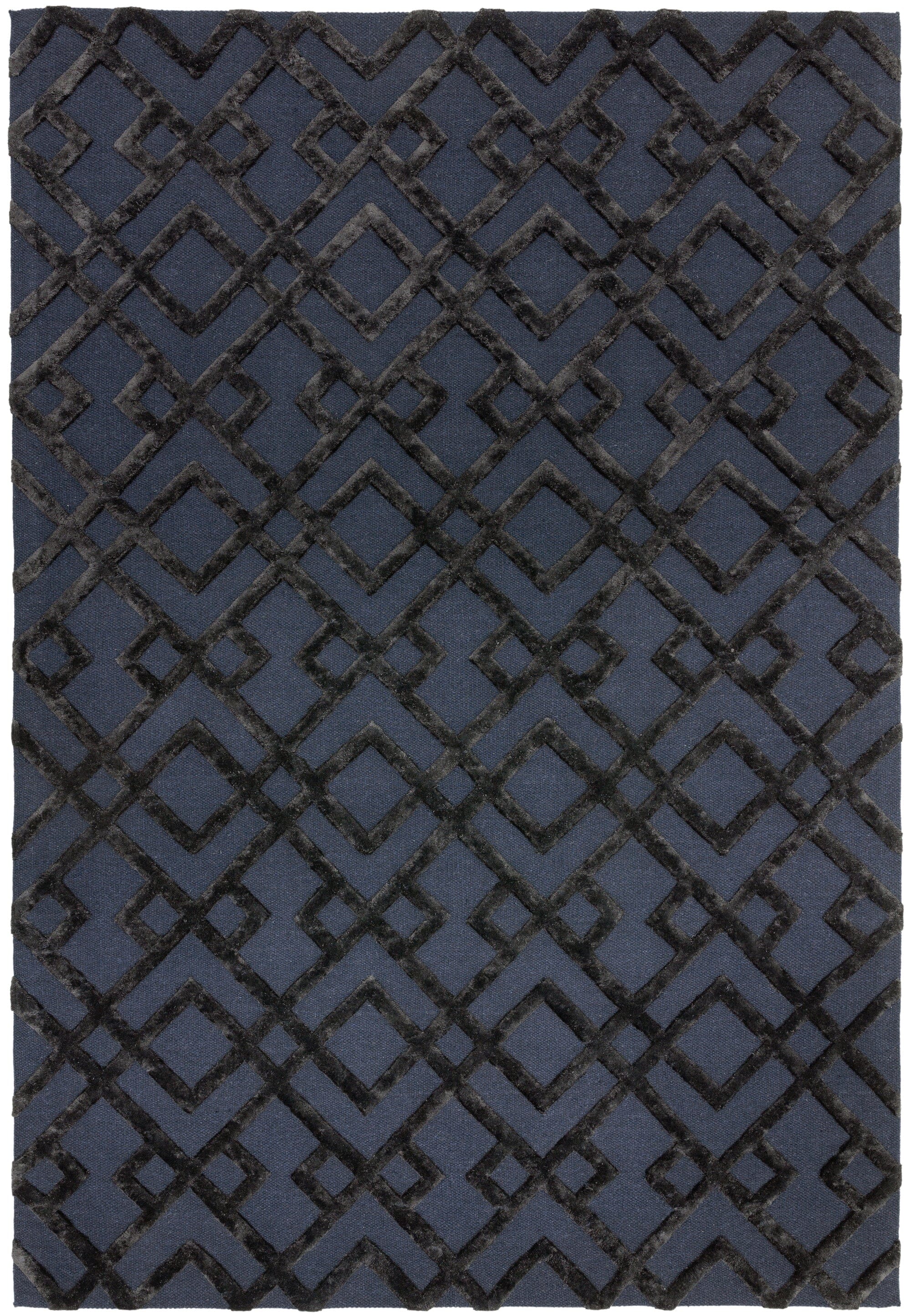 Herhits.com -  Rug Dixon Black Trellis Modern Rug