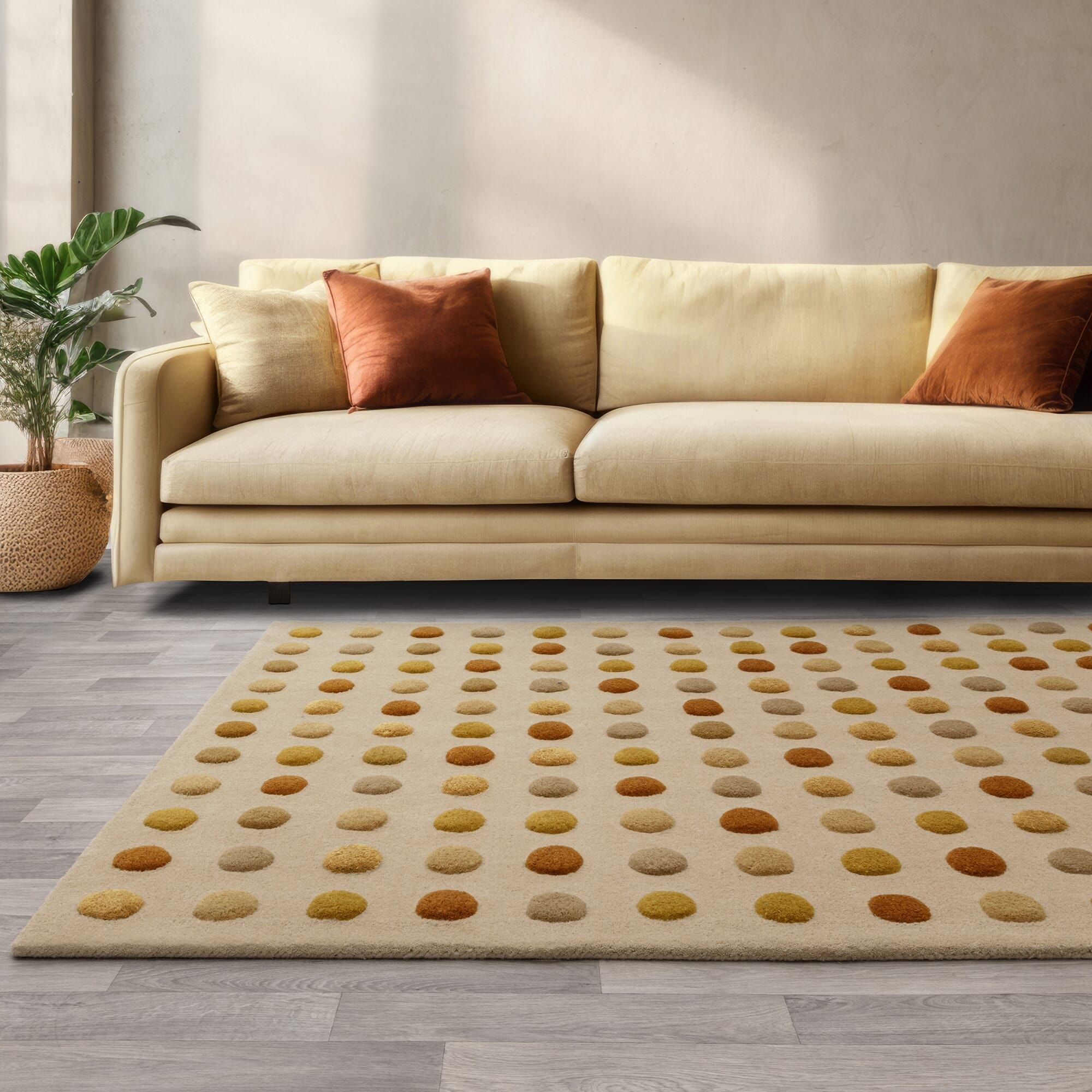 Herhits.com -  Rug Dotty Gold Modern Rug