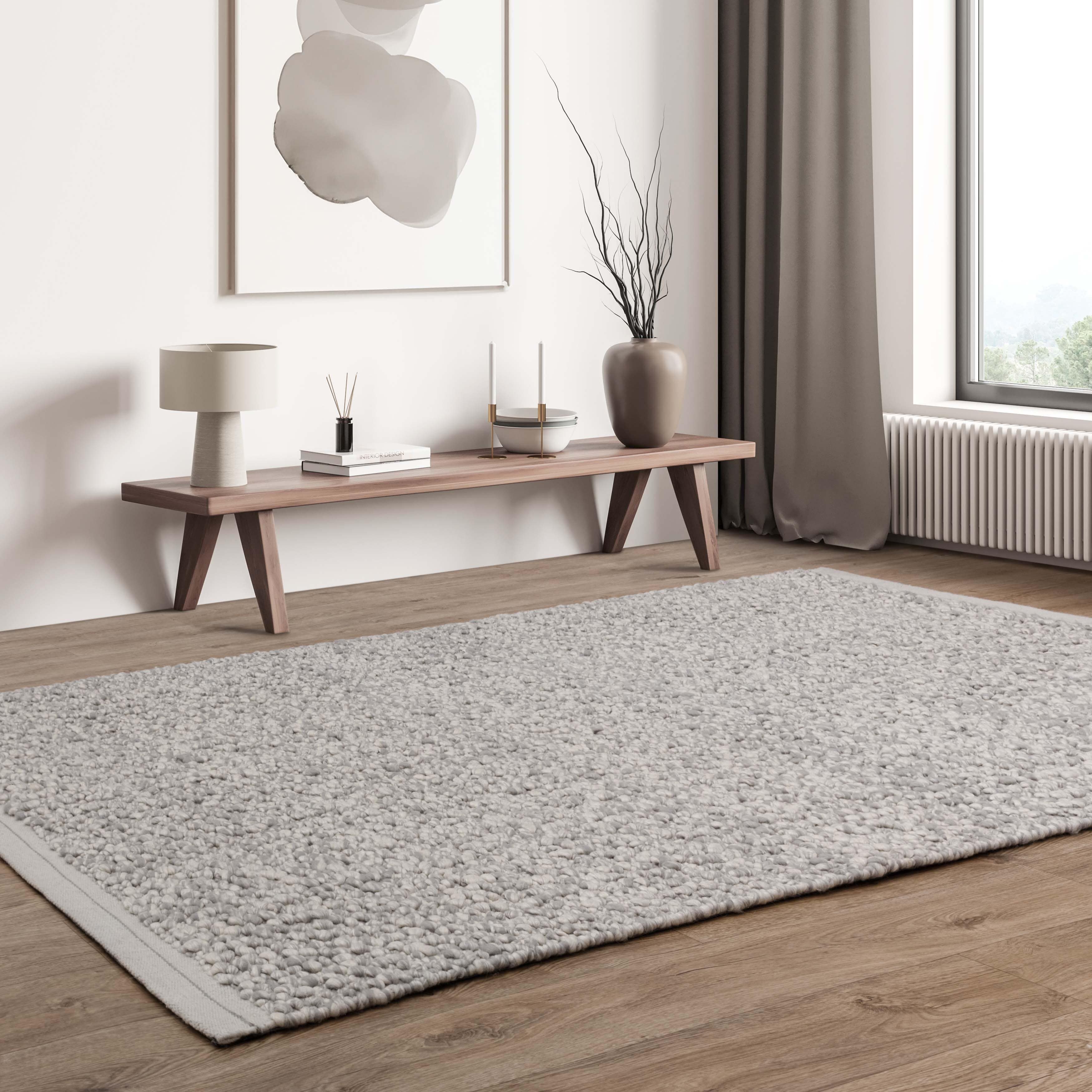 Herhits.com -  Rug Elm Silver Boho Rug