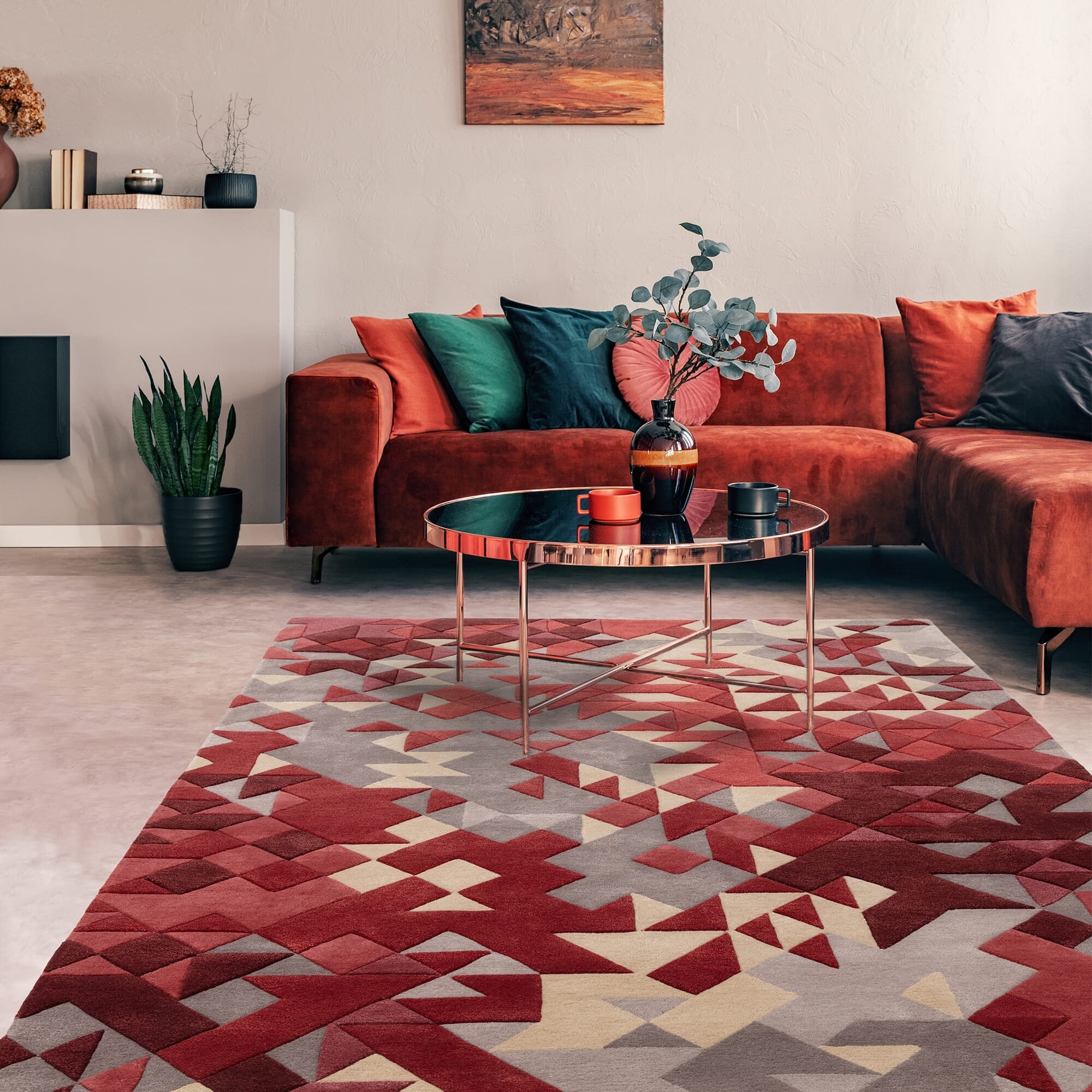 Herhits.com -  Rug Enigma Red Multi Rug Modern Rug
