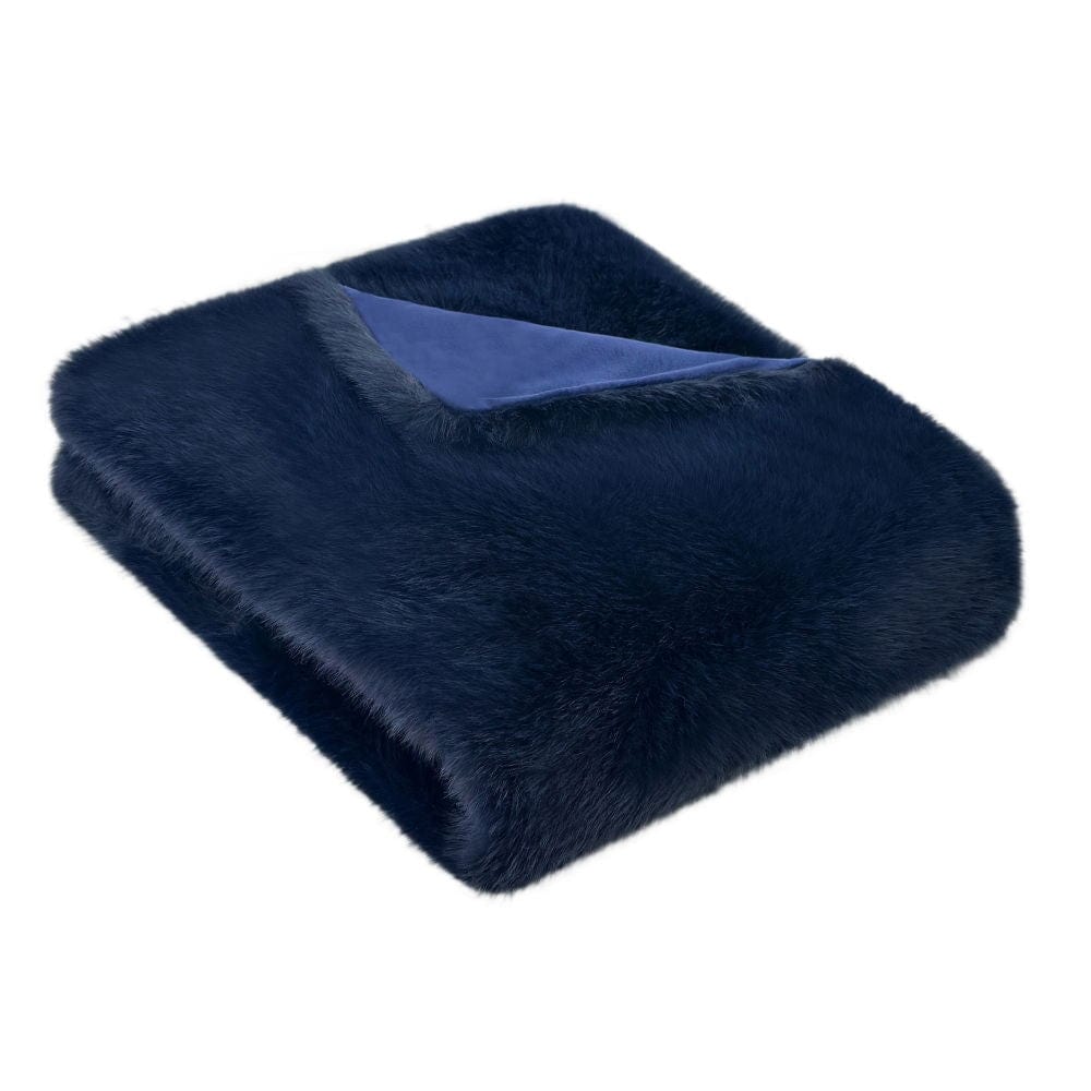 Atmacha Home & Living Throw 130x170 cm / Navy LONG HAIR FAUX  FUR THROW NAVY / 130x170 cm