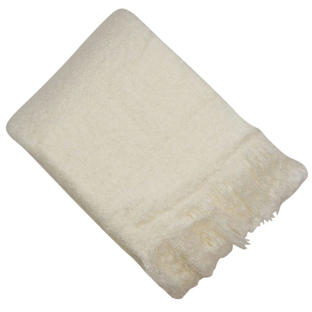 Atmacha Home & Living Throw 130x180 cm / Ivory FAUX THICK MOHAIR THROW IVORY / 130x180 cm