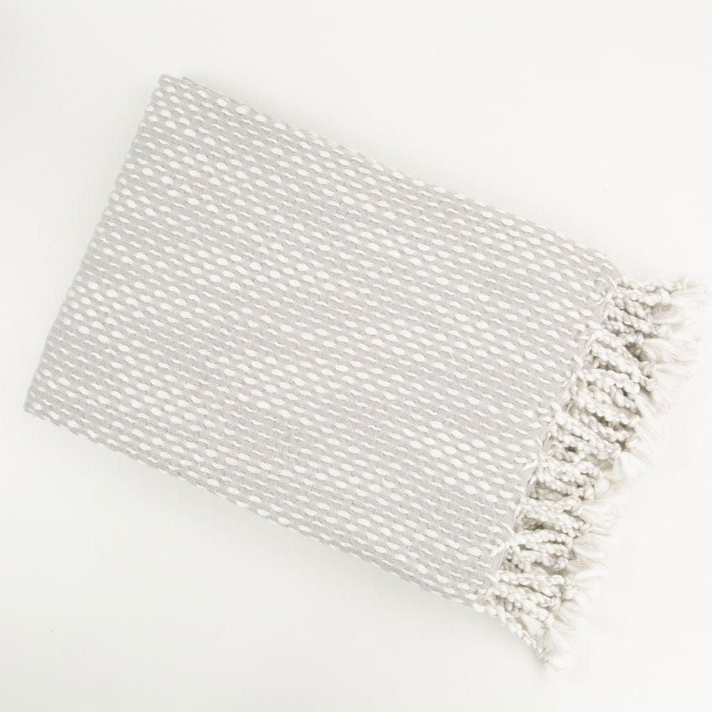 Atmacha Home & Living Throw 130x180 cm / Silver RAINDROP EFFECT THROW IVORY/SILVER / 130x180 cm