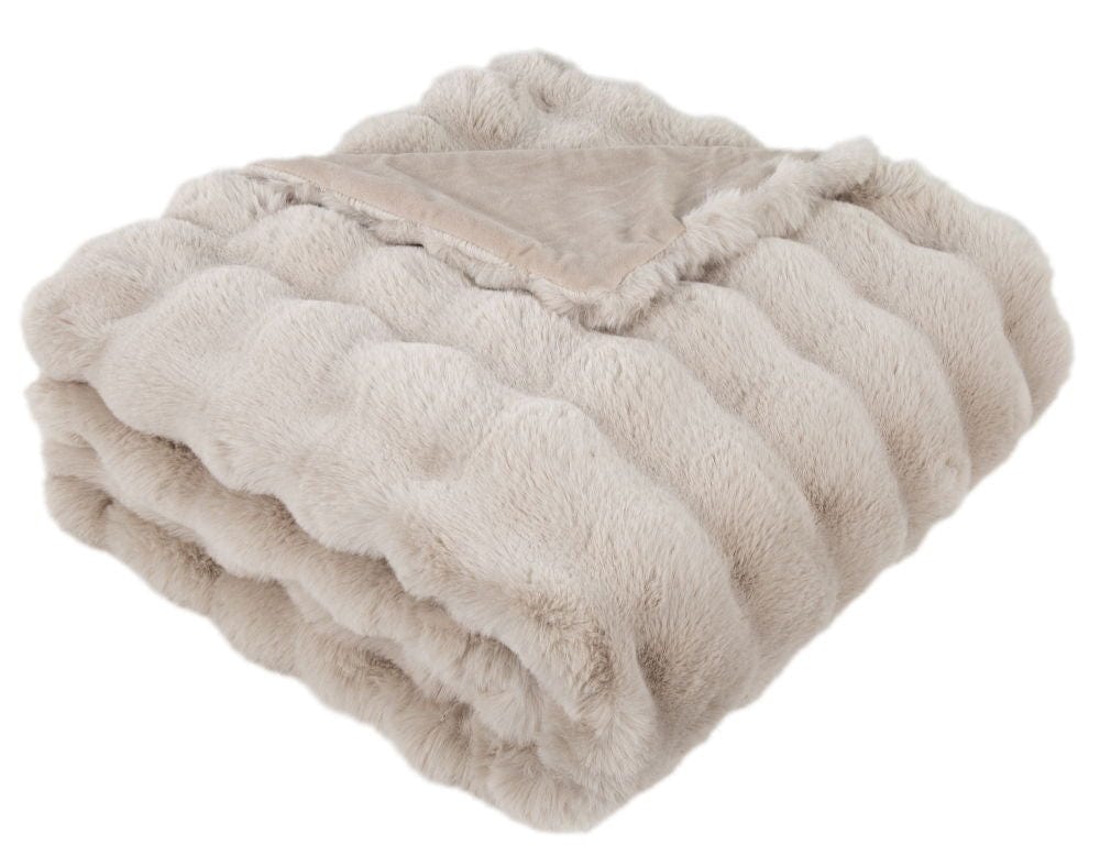 Atmacha Home & Living Throw 150x200 cm / Assorted SOFT  BUBBLE THR IN FAUX RABBIT BGE 150x200 cm