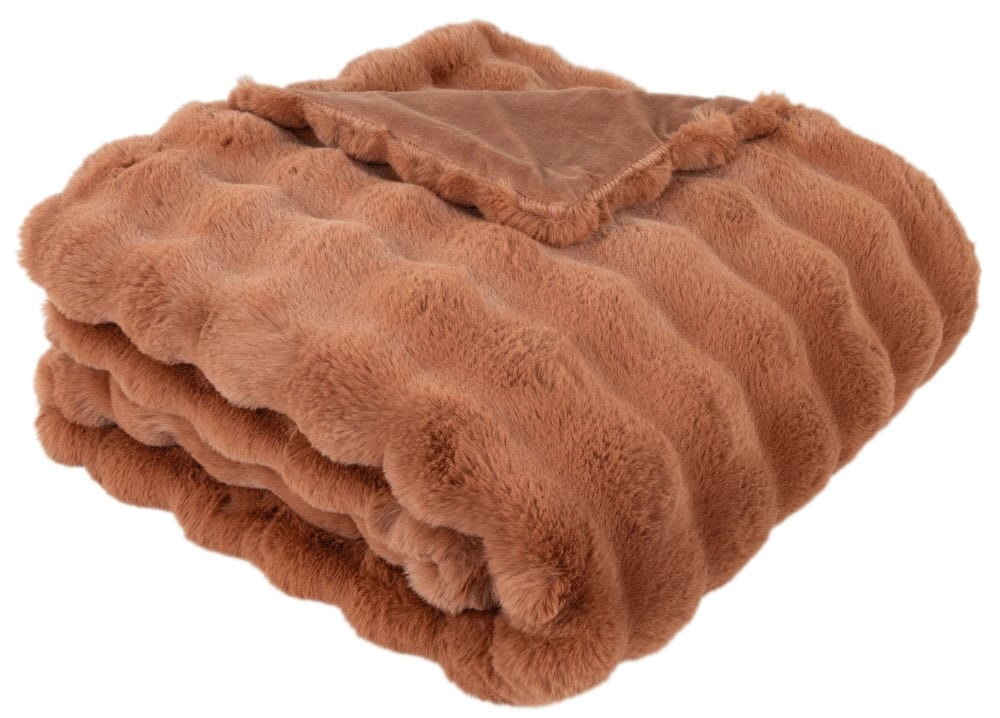 Atmacha Home & Living Throw 150x200 cm / Assorted SOFT  BUBBLE THR IN FAUX RABBIT ORANGE150 X 200 150x200 cm